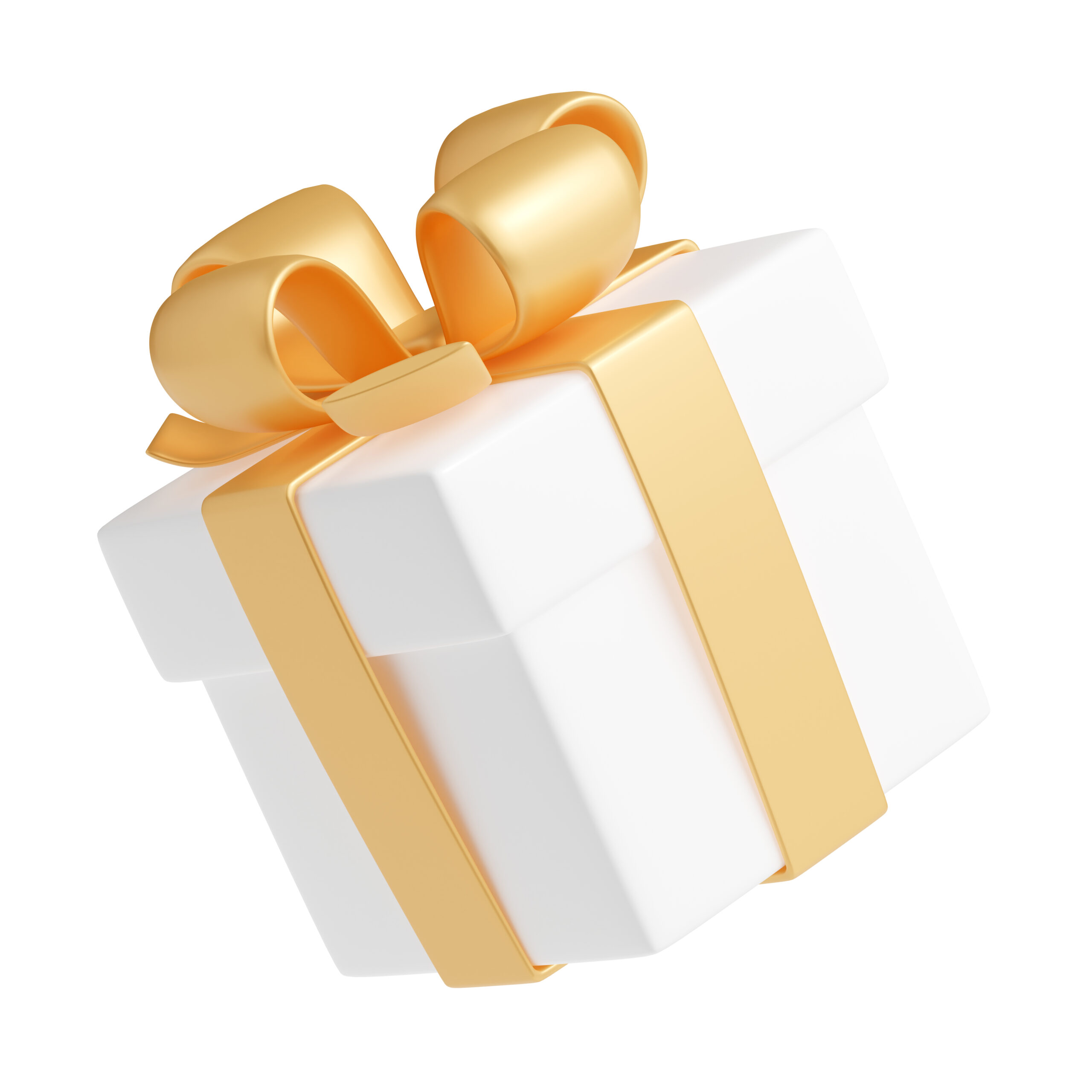 3d render gift box with ribbon, present package