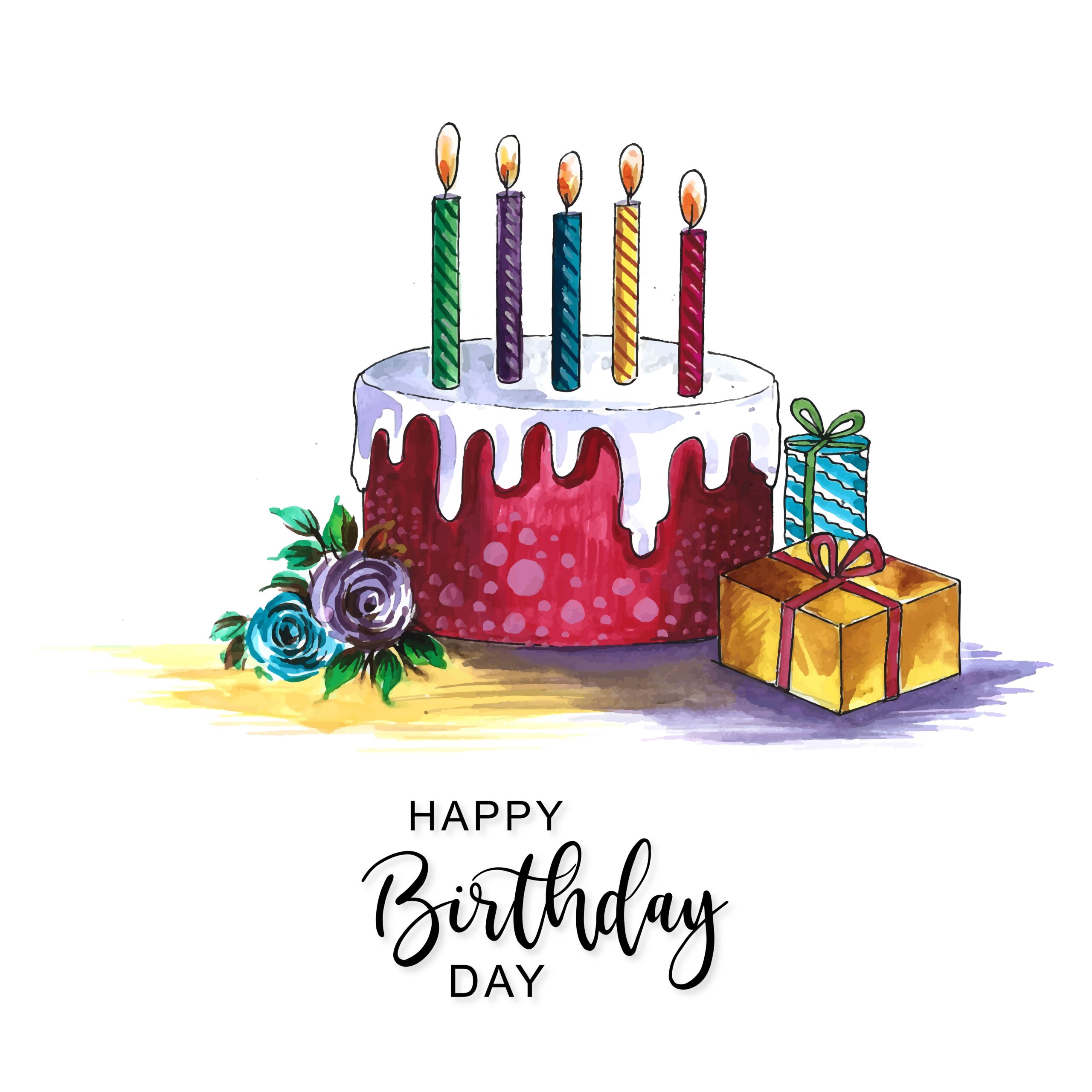 beautiful celebration birthday cake card design